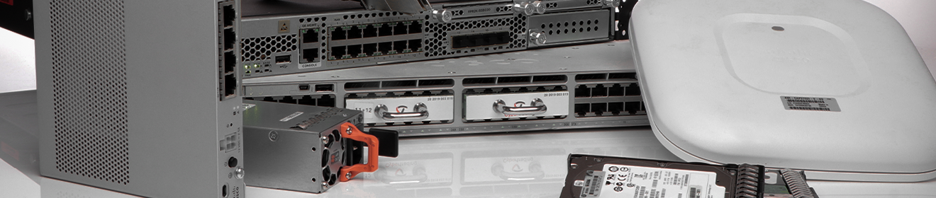 Compilation of various network technology on a light background